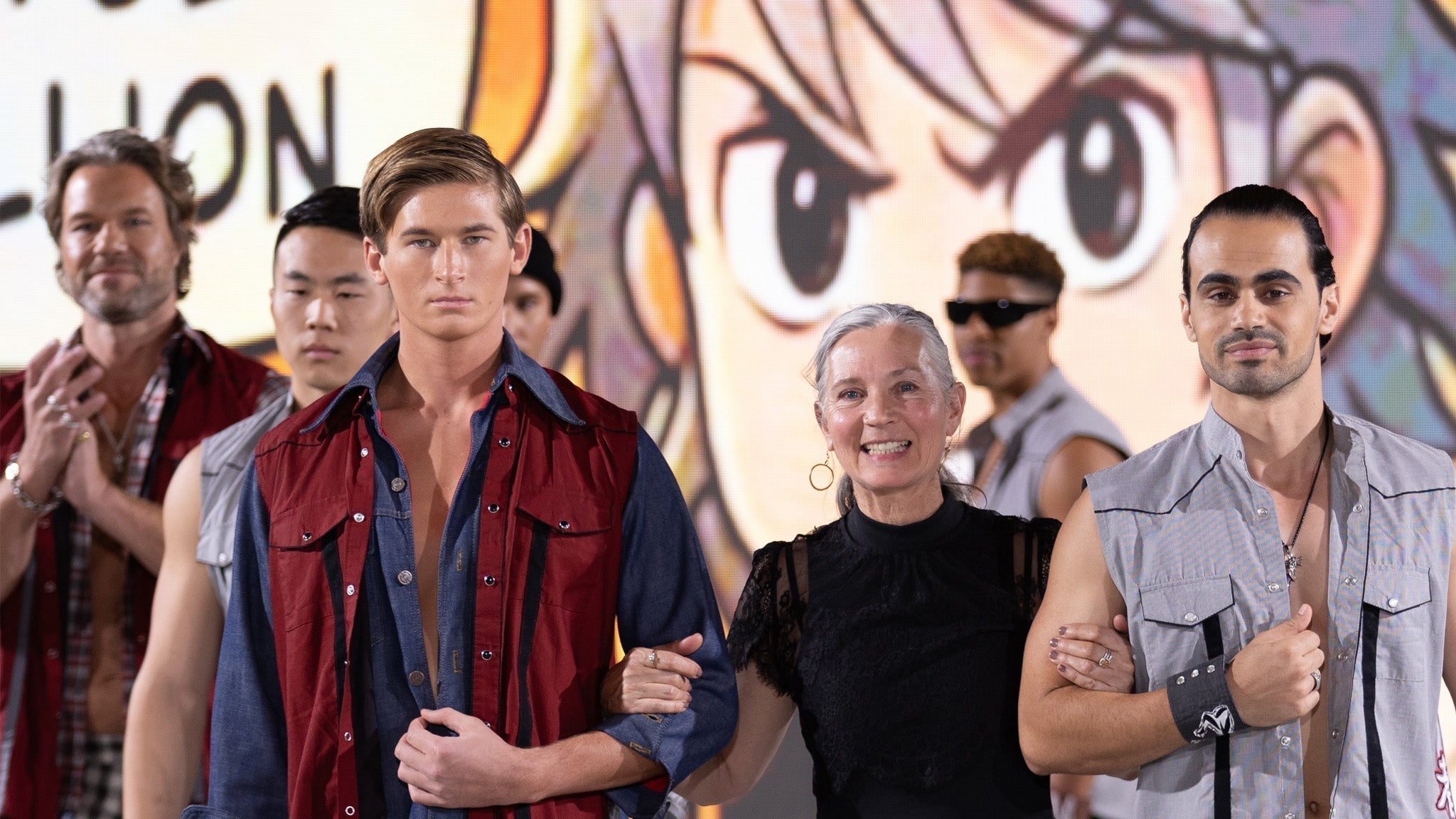 Angels Rift LA Fashion Week 2025 group shot handmade anime streetwear models Destroying Angels runway debut